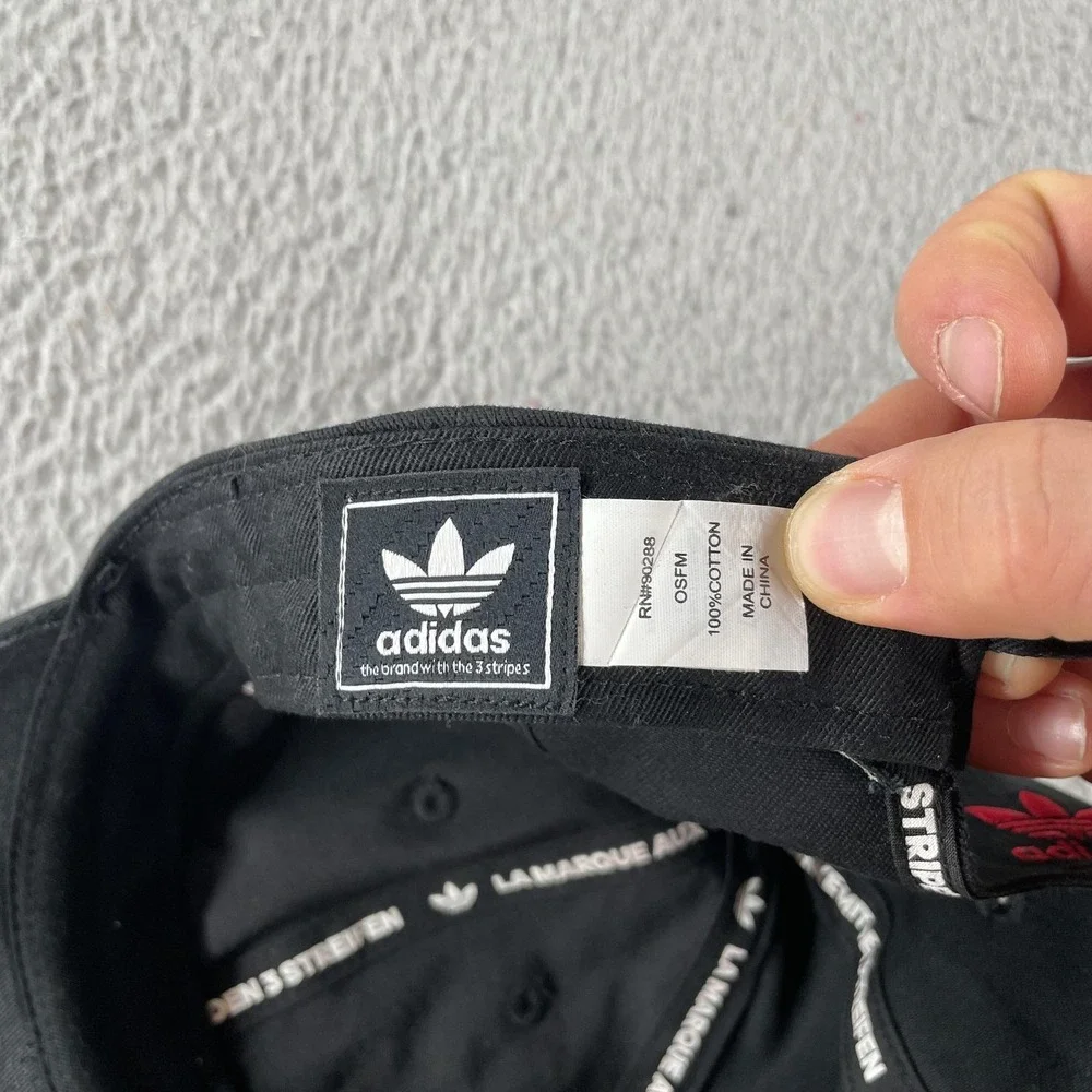 Adidas I Chicago Hat Cap Strap Back Mens One Size OSFM‎ Black Embroidered Cotton